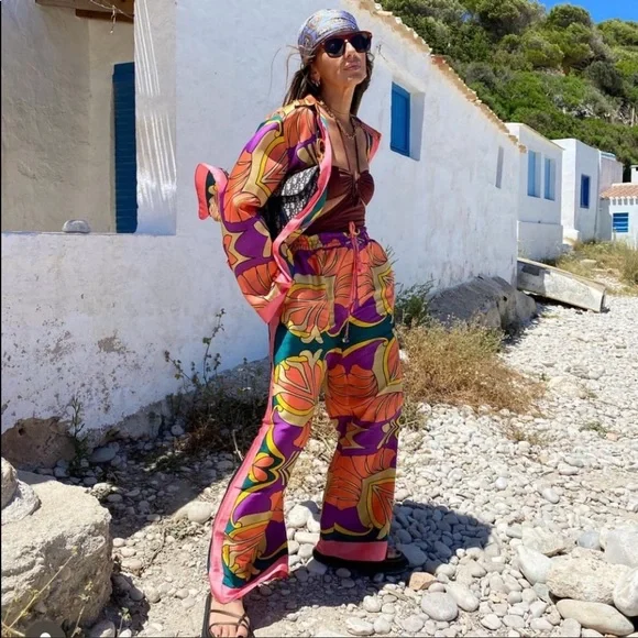 NWT Zara Pajama Style Printed Pants - Picture 13 of 14